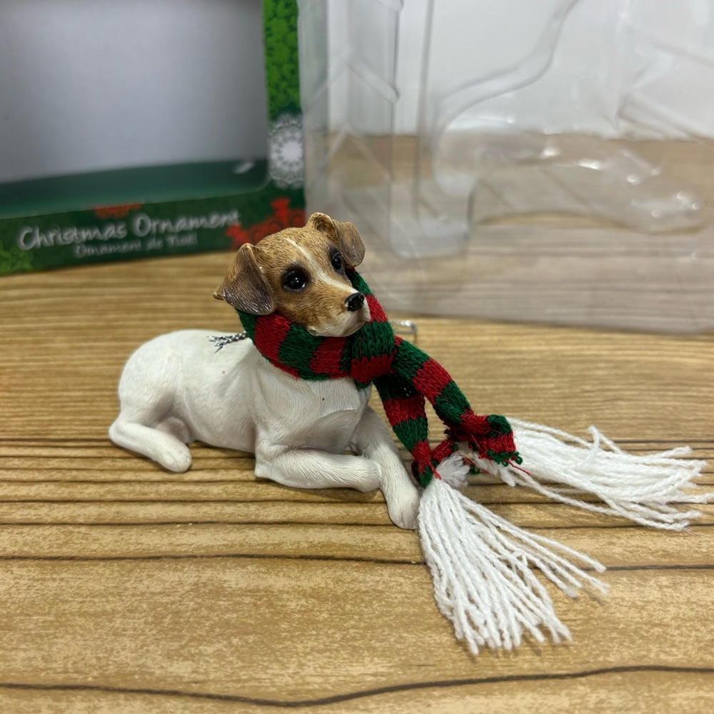 Sandicast Jack Russell Holiday Christmas Dog Ornament